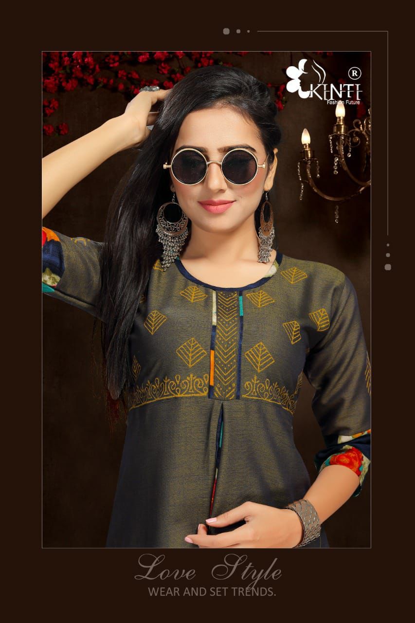 Kinti Colour Fountain 3 Fancy Ethnic Wear Rayon Anarkali Kurti Collection
